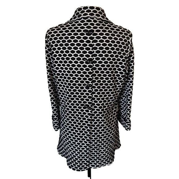 JOSEPH RIBKOFF Jacket Size 8 Toggle Buttons Front and Back Black White Honeycomb - Picture 6 of 6